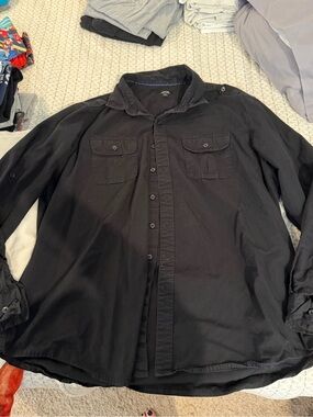 Apt. 9 Men's Black Casual Button-Down Shirt